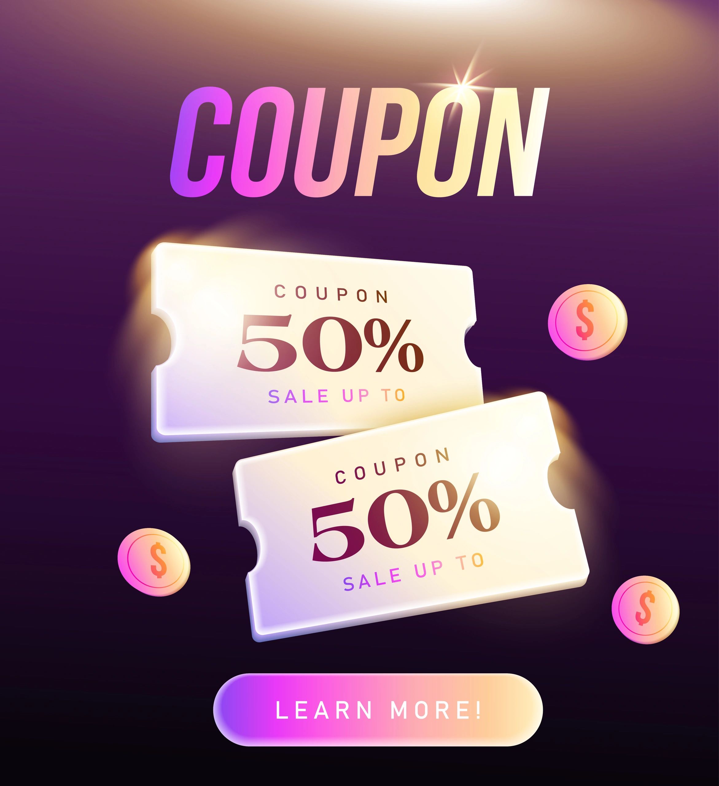 coupon code call to action modern